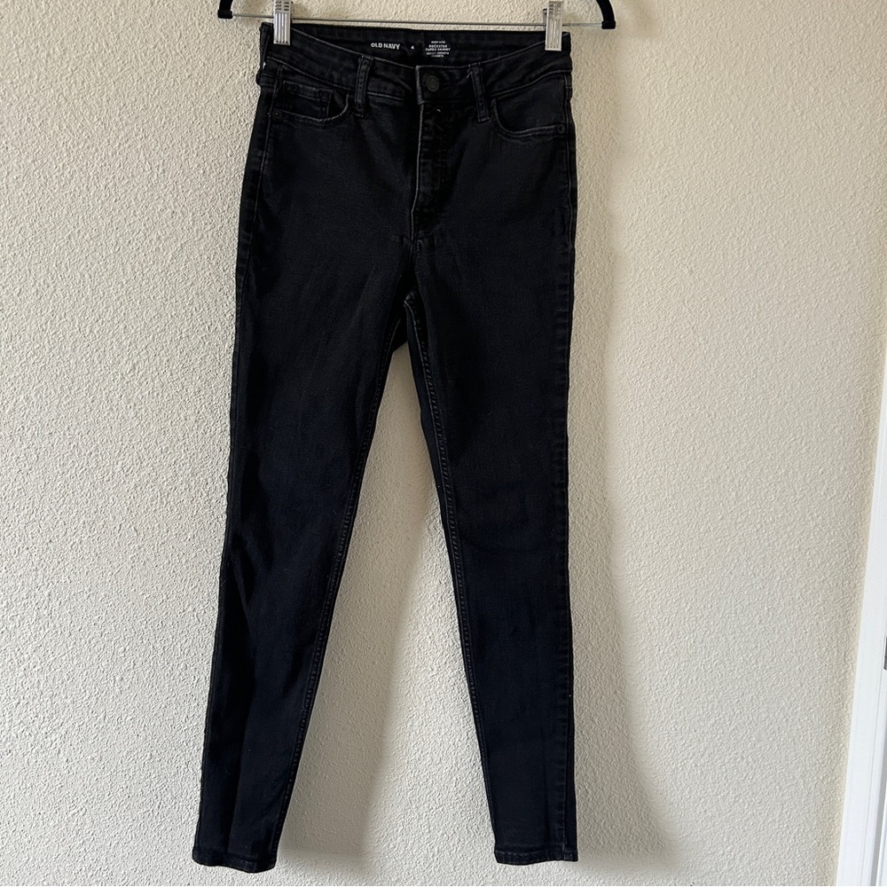 Old Navy High Rise Rock Star Super Skinny Jeans Party Goth Grunge Womenโs 4